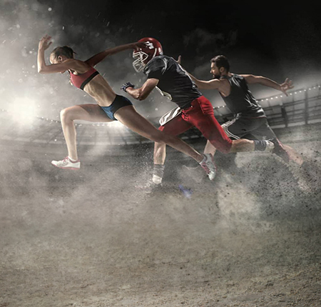 athletes in motion